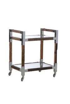 Wildwood (General) Bar Cart in Brown/Transparent/Polished Nickel (460|490616)