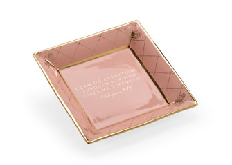 Shayla Copas Verse Plate in Coral Glaze/Metallic Gold (460|384931)