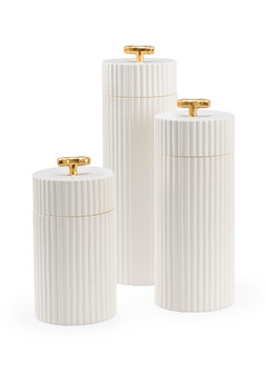 Claire Bell Vase in White Glaze/Metallic Gold (460|384647)