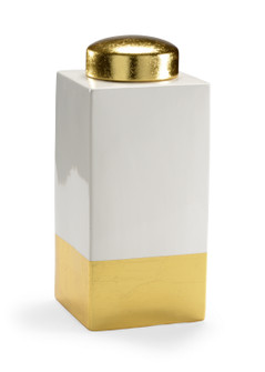 Claire Bell Vase in White Glaze/Gold Leaf (460|382958)