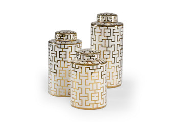 Wildwood Vase in White/Gold (460|301447)