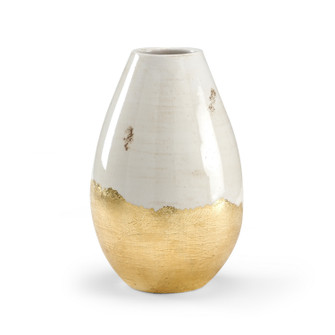 Wildwood (General) Vase in White Glaze/Gold Leaf (460|295203)