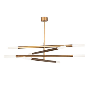 Wick Eight Light Chandelier in Natural Brass (400|16-1363NB)