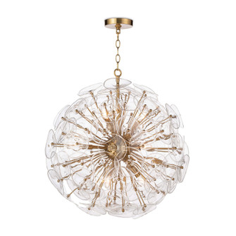 Poppy Nine Light Chandelier in Natural Brass (400|16-1243CLR)