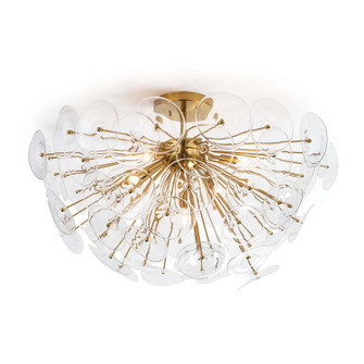 Poppy Five Light Flush Mount in Natural Brass (400|16-1232CLR)