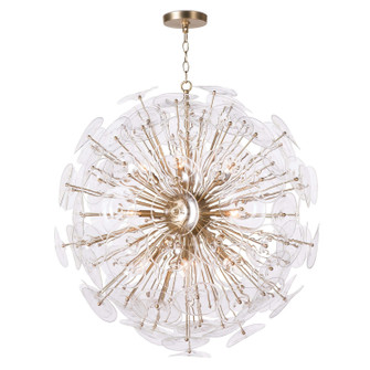 Poppy 12 Light Chandelier in Natural Brass (400|16-1188CLR)