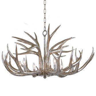 Antler Six Light Chandelier in Silver Leaf (400|16-1064)