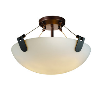 Fusion Three Light Semi-Flush Mount in Dark Bronze (102|FSN-9611-35-OPAL-DBRZ)