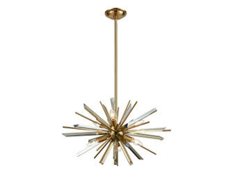 Palisades Ave. Six Light Chandelier in Aged Brass w/Champagne Glass (192|HF8201-AB)