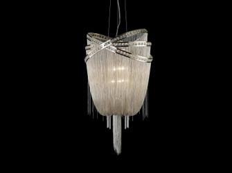 Wilshire Blvd. Four Light Chandelier in Polish Nickel/Crystal (192|HF1608-NCK)