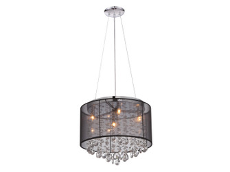 Riverside Dr. Four Light Dual Mount/Flush & Hanging in Black Organza Silk (192|HF1504-BLK)