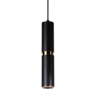 Cicada LED Pendant in Black With Knurled Brass (192|HF1078-BBK)