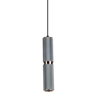 Cicada LED Pendant in Knurled Light Grey w/Brass (192|HF1077-BLG)