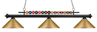 Shark Three Light Billiard in Matte Black (224|170MB-MSG)
