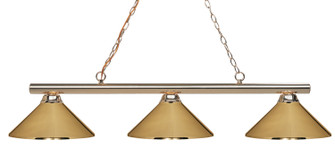 Sharp Shooter Three Light Billiard in Polished Brass (224|155-3PB-MPB)