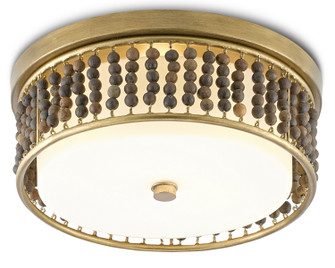 Ferber Two Light Flush Mount in Brass/Natural (142|9999-0047)