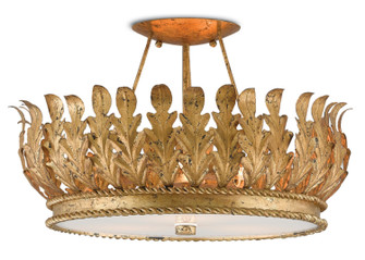 Bunny Williams Three Light Semi-Flush Mount in Gold Leaf (142|9999-0024)