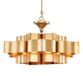 Grand Lotus Collection Six Light Chandelier in Antique Gold Leaf (142|9494)