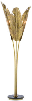 Tropical Three Light Floor Lamp in Vintage Brass/Black (142|8000-0071)