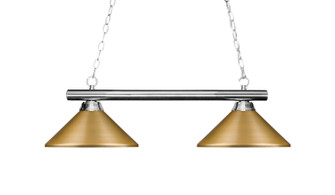 Sharp Shooter Two Light Billiard in Chrome (224|155-2CH-MSG)