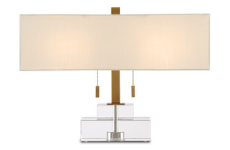 Chiara Two Light Table Lamp in Clear/Antique Brass (142|6000-0602)