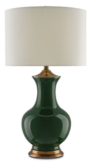 Lilou Collection One Light Table Lamp in Green/Antique Brass (142|6000-0022)