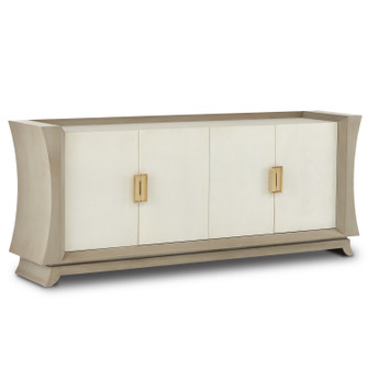 Barry Goralnick Credenza in Oyster Gray/Cream/Brushed Polished Brass (142|3000-0212)