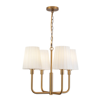 Plisse Four Light Chandelier in Aged Gold/Opal Matte Glass (452|CH628423AGOP)