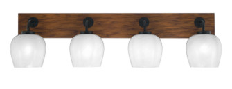Oxbridge Four Light Bathroom Lighting in Matte Black & Painted Wood-look (200|1774-MBWG-4811)