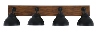 Oxbridge Four Light Bathroom Lighting in Matte Black & Painted Wood-look (200|1774-MBWG-427-MB)