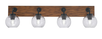 Oxbridge Four Light Bathroom Lighting in Matte Black & Painted Wood-look (200|1774-MBWG-4102)