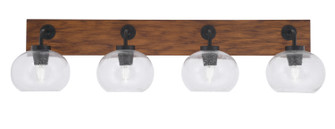 Oxbridge Four Light Bathroom Lighting in Matte Black & Painted Wood-look (200|1774-MBWG-202)