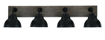 Oxbridge Four Light Bathroom Lighting in Matte Black & Painted Distressed Wood-look (200|1774-MBDW-427-MB)