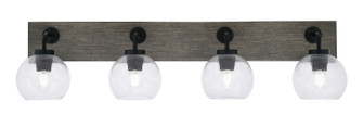 Oxbridge Four Light Bathroom Lighting in Matte Black & Painted Distressed Wood-look (200|1774-MBDW-4100)