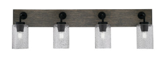Oxbridge Four Light Bathroom Lighting in Matte Black & Painted Distressed Wood-look (200|1774-MBDW-3002)