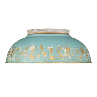 Kinsley Two Light Flush Mount in Aged Galvanized Steel (62|0865-FM AGV-TEAL)