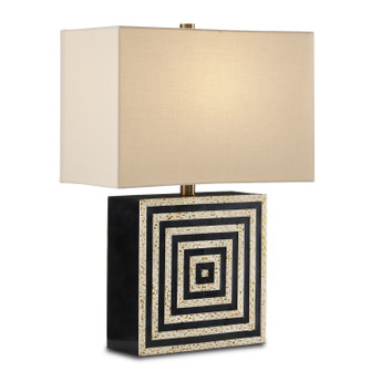 Taurus One Light Table Lamp in Black/Natural/Antique Brass (142|6000-0825)
