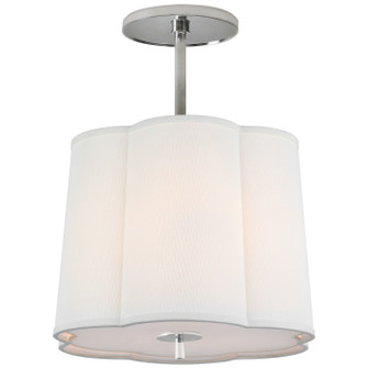 Simple Scallop Three Light Hanging Lantern in Soft Silver (268|BBL 5016SS-L)