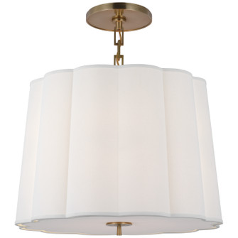 Simple Scallop Five Light Hanging Lantern in Soft Brass (268|BBL 5015SB-L)