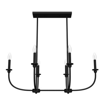 Southcrest Six Light Linear Chandelier in Matte Black (47|19644)