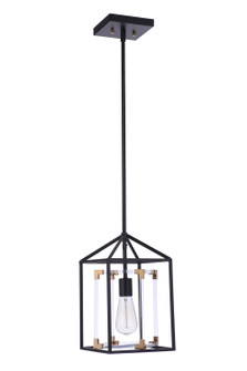 Aaron One Light Pendant in Flat Black/Satin Brass (46|P985FBSB1)