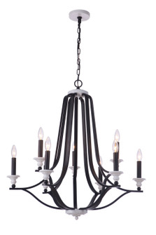 Esme Nine Light Chandelier in Flat Black / Matte White (46|57629-FBMWW)