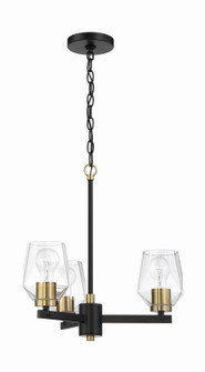 Avante Grand Three Light Chandelier in Flat Black/Satin Brass (46|56923-FBSB)