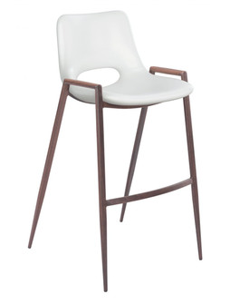Desi Bar Chair in White, Walnut (339|109070)