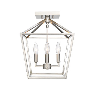 Corona Four Light Semi Flush Mount in Satin Nickel (59|3334-SN)