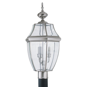 Lancaster Three Light Outdoor Post Lantern in Antique Brushed Nickel (1|8239-965)