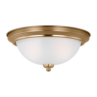 Geary Two Light Flush Mount in Satin Brass (1|77064-848)