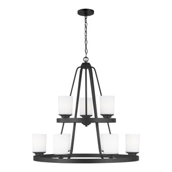 Kemal Nine Light Chandelier in Midnight Black (1|3130709-112)