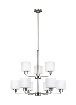 Canfield Nine Light Chandelier in Brushed Nickel (1|3128809-962)