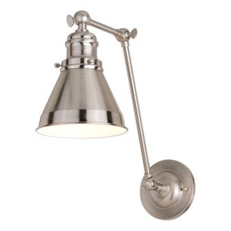 Alexis One Light Swing Arm Wall Light in Satin Nickel and Matte White (63|W0399)